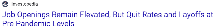 Headline from Investopedia stating