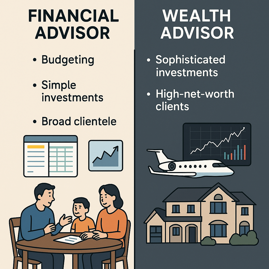 Chart comparing financial advisor and wealth advisor services